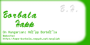 borbala happ business card